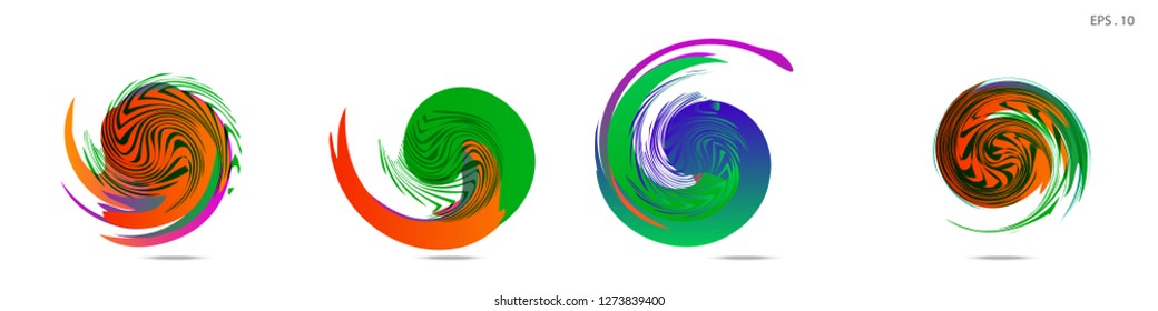 Collection of modern abstract graphic elements. Vortex vector background. Templates for logo design, leaflets or presentations. Vector illustration