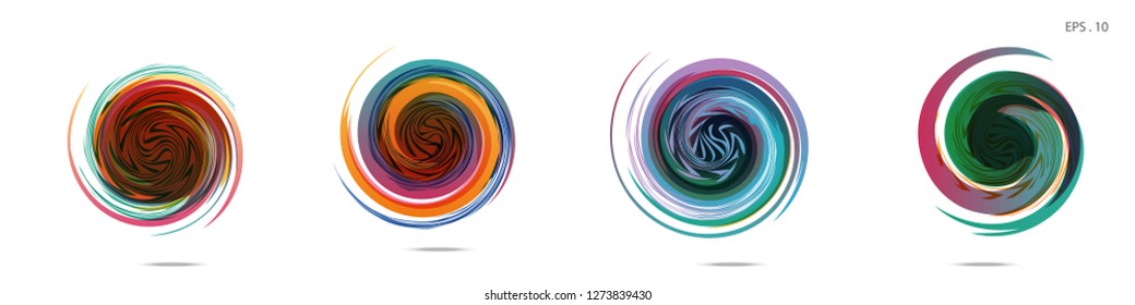 Collection of modern abstract graphic elements. Vortex vector background. Templates for logo design, leaflets or presentations. Vector illustration