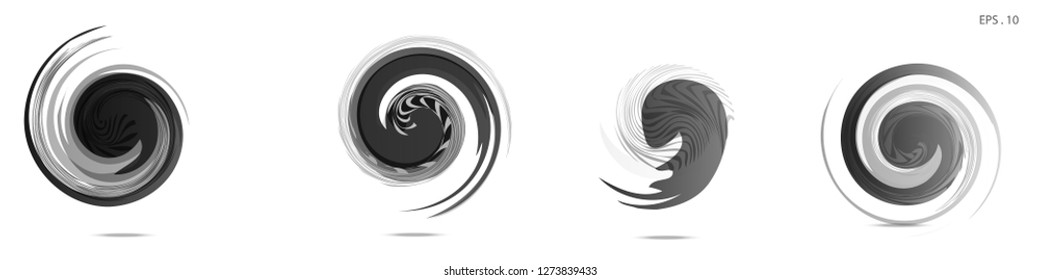 Collection of modern abstract graphic elements. Vortex vector background. Templates for logo design, leaflets or presentations. Vector illustration