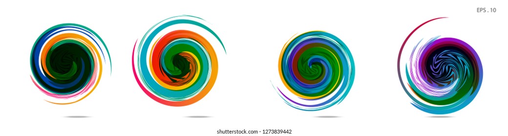 Collection of modern abstract graphic elements. Vortex vector background. Templates for logo design, leaflets or presentations. Vector illustration