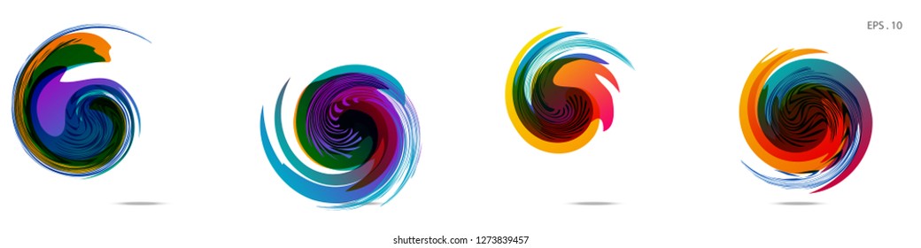 Collection of modern abstract graphic elements. Vortex vector background. Templates for logo design, leaflets or presentations. Vector illustration