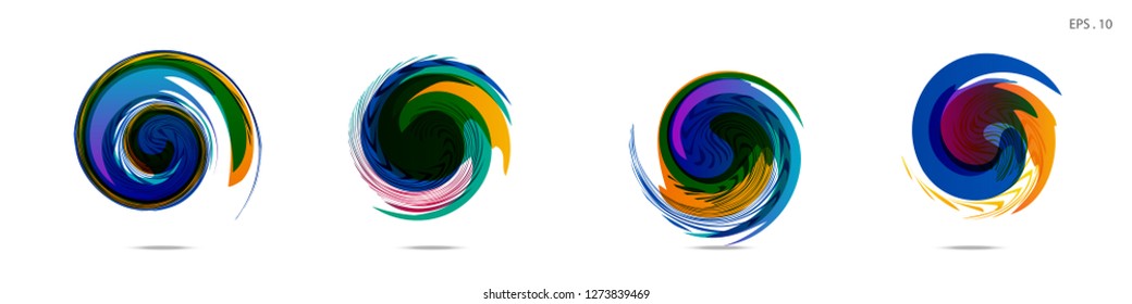 Collection of modern abstract graphic elements. Vortex vector background. Templates for logo design, leaflets or presentations. Vector illustration