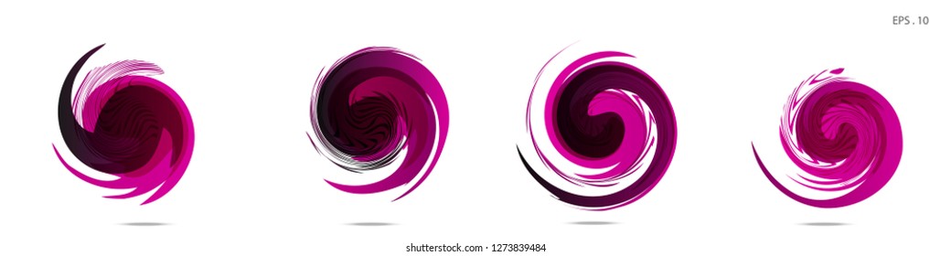 Collection of modern abstract graphic elements. Vortex vector background. Templates for logo design, leaflets or presentations. Vector illustration