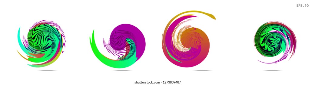 Collection of modern abstract graphic elements. Vortex vector background. Templates for logo design, leaflets or presentations. Vector illustration