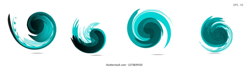 Collection of modern abstract graphic elements. Vortex vector background. Templates for logo design, leaflets or presentations. Vector illustration