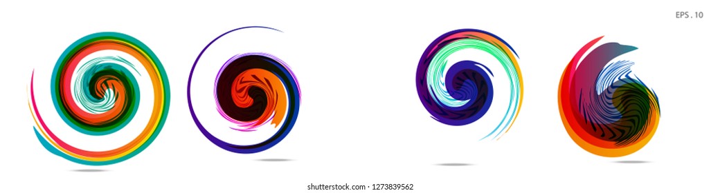 Collection of modern abstract graphic elements. Vortex vector background. Templates for logo design, leaflets or presentations. Vector illustration