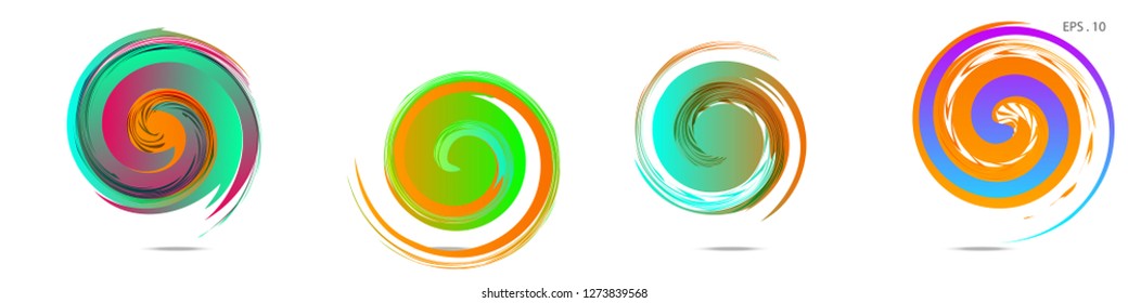 Collection of modern abstract graphic elements. Vortex vector background. Templates for logo design, leaflets or presentations. Vector illustration