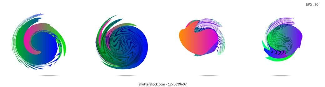 Collection of modern abstract graphic elements. Vortex vector background. Templates for logo design, leaflets or presentations. Vector illustration