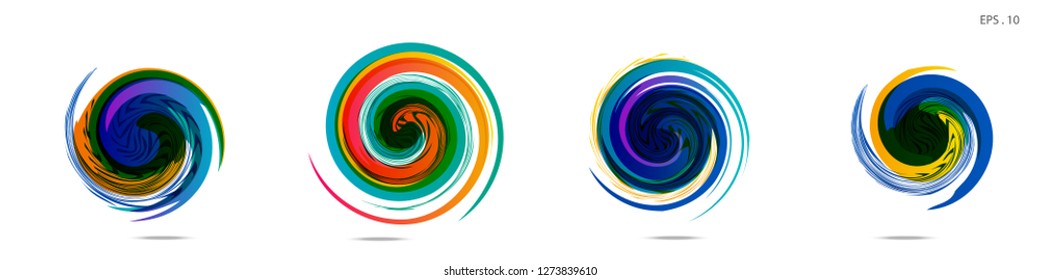 Collection of modern abstract graphic elements. Vortex vector background. Templates for logo design, leaflets or presentations. Vector illustration