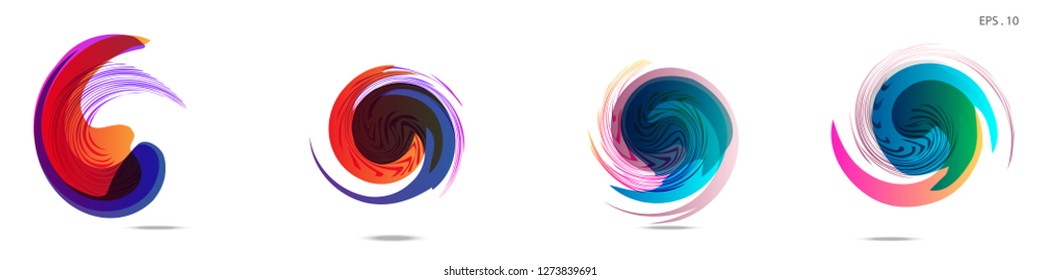 Collection of modern abstract graphic elements. Vortex vector background. Templates for logo design, leaflets or presentations. Vector illustration