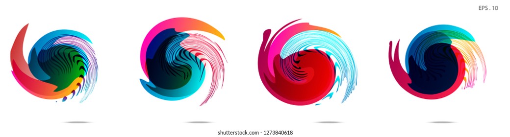 Collection of modern abstract graphic elements. Vortex vector background. Templates for logo design, leaflets or presentations. Vector illustration