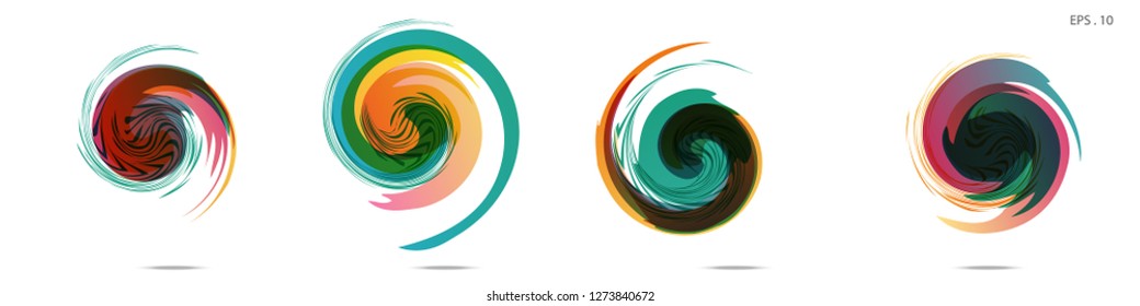 Collection of modern abstract graphic elements. Vortex vector background. Templates for logo design, leaflets or presentations. Vector illustration