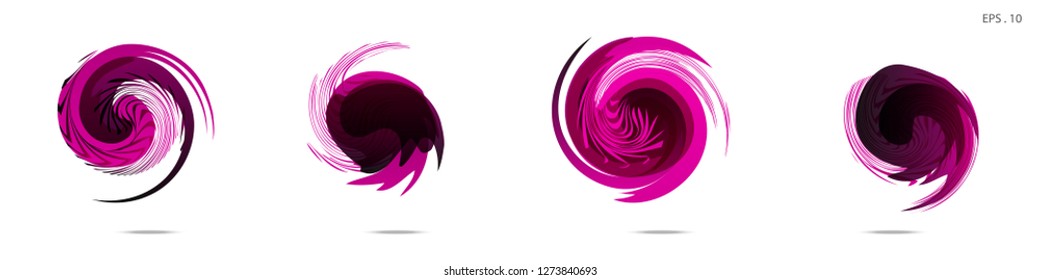 Collection of modern abstract graphic elements. Vortex vector background. Templates for logo design, leaflets or presentations. Vector illustration