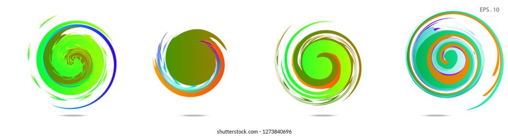 Collection of modern abstract graphic elements. Vortex vector background. Templates for logo design, leaflets or presentations. Vector illustration