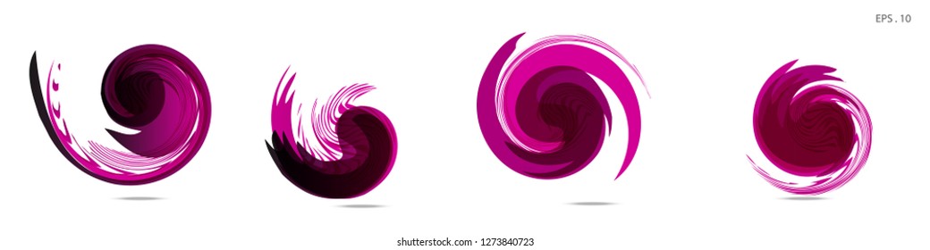 Collection of modern abstract graphic elements. Vortex vector background. Templates for logo design, leaflets or presentations. Vector illustration