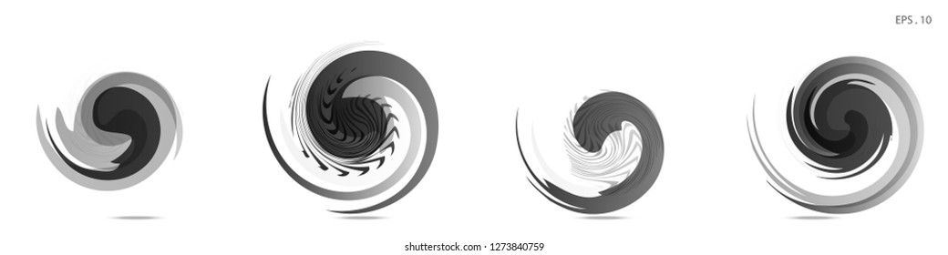 Collection of modern abstract graphic elements. Vortex vector background. Templates for logo design, leaflets or presentations. Vector illustration