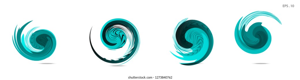 Collection of modern abstract graphic elements. Vortex vector background. Templates for logo design, leaflets or presentations. Vector illustration