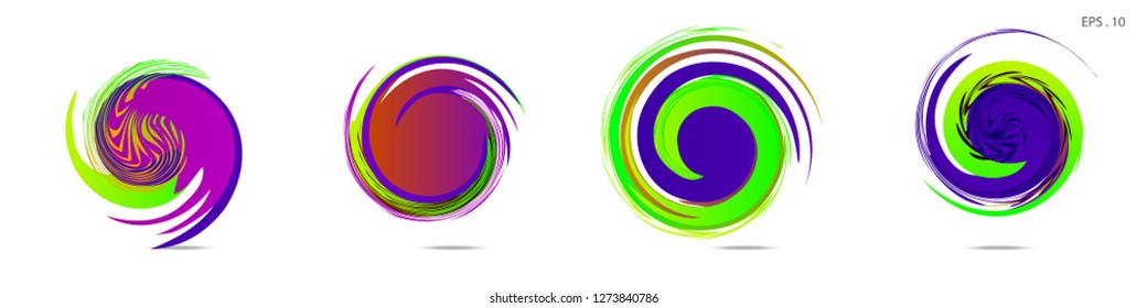 Collection of modern abstract graphic elements. Vortex vector background. Templates for logo design, leaflets or presentations. Vector illustration