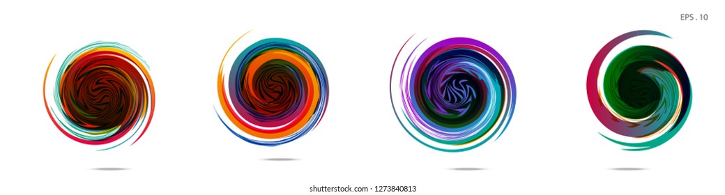 Collection of modern abstract graphic elements. Vortex vector background. Templates for logo design, leaflets or presentations. Vector illustration