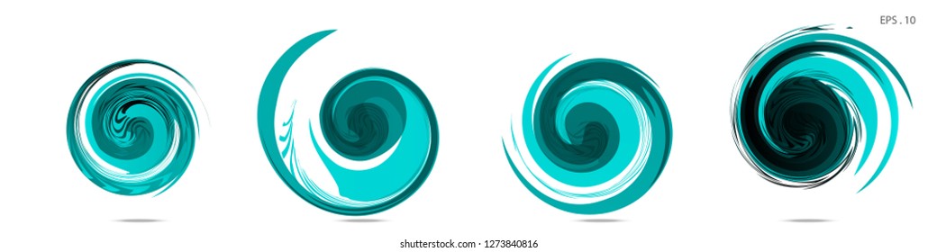 Collection of modern abstract graphic elements. Vortex vector background. Templates for logo design, leaflets or presentations. Vector illustration
