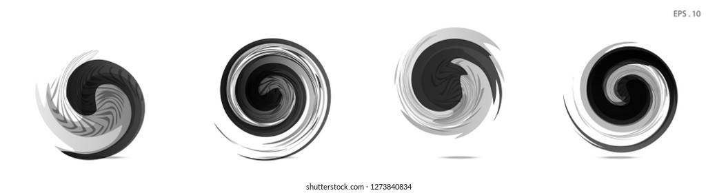 Collection of modern abstract graphic elements. Vortex vector background. Templates for logo design, leaflets or presentations. Vector illustration