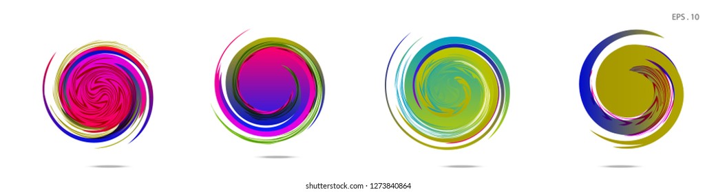 Collection of modern abstract graphic elements. Vortex vector background. Templates for logo design, leaflets or presentations. Vector illustration