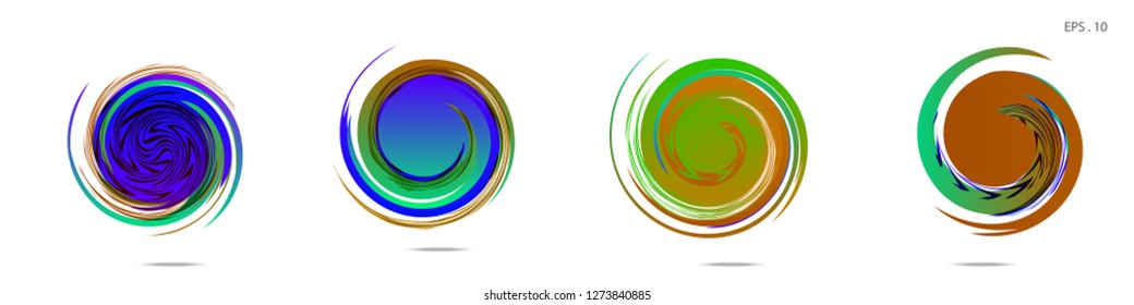Collection of modern abstract graphic elements. Vortex vector background. Templates for logo design, leaflets or presentations. Vector illustration