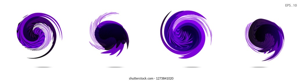 Collection of modern abstract graphic elements. Vortex vector background. Templates for logo design, leaflets or presentations. Vector illustration