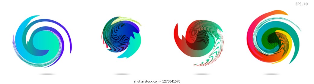 Collection of modern abstract graphic elements. Vortex vector background. Templates for logo design, leaflets or presentations. Vector illustration