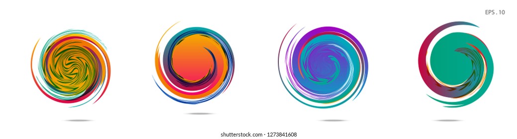 Collection of modern abstract graphic elements. Vortex vector background. Templates for logo design, leaflets or presentations. Vector illustration