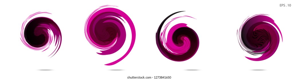 Collection of modern abstract graphic elements. Vortex vector background. Templates for logo design, leaflets or presentations. Vector illustration