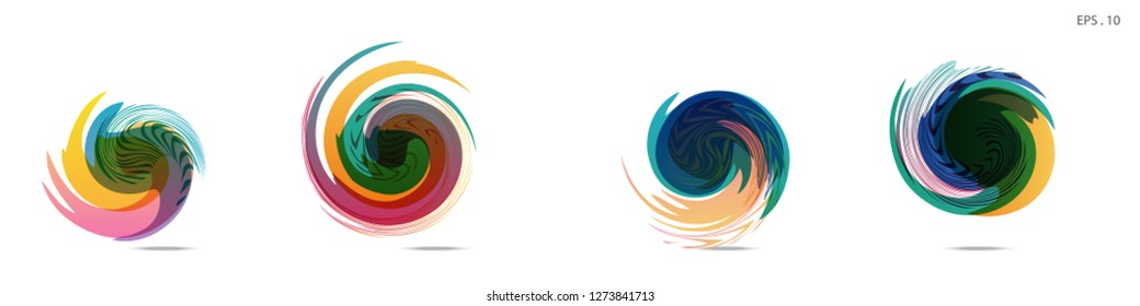 Collection of modern abstract graphic elements. Vortex vector background. Templates for logo design, leaflets or presentations. Vector illustration
