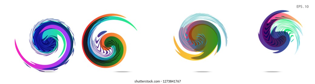 Collection of modern abstract graphic elements. Vortex vector background. Templates for logo design, leaflets or presentations. Vector illustration