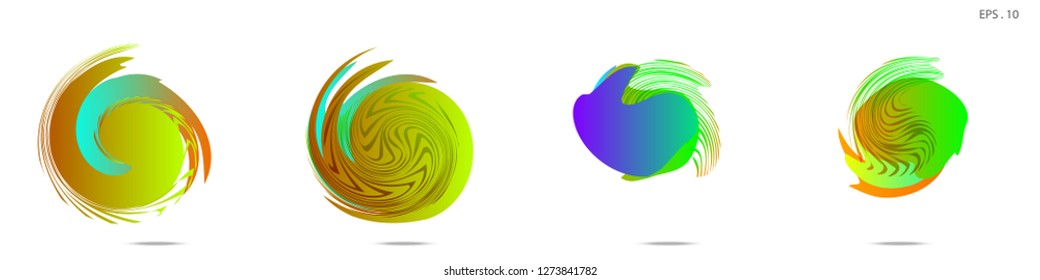 Collection of modern abstract graphic elements. Vortex vector background. Templates for logo design, leaflets or presentations. Vector illustration