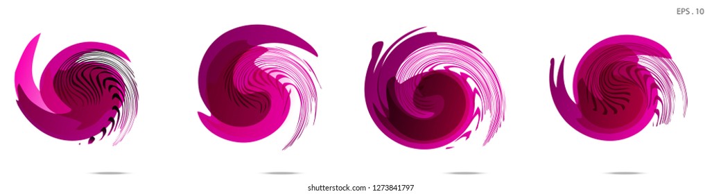 Collection of modern abstract graphic elements. Vortex vector background. Templates for logo design, leaflets or presentations. Vector illustration