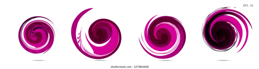 Collection of modern abstract graphic elements. Vortex vector background. Templates for logo design, leaflets or presentations. Vector illustration