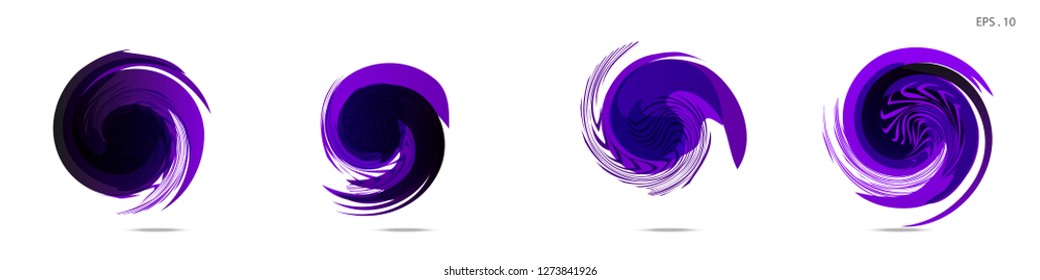 Collection of modern abstract graphic elements. Vortex vector background. Templates for logo design, leaflets or presentations. Vector illustration