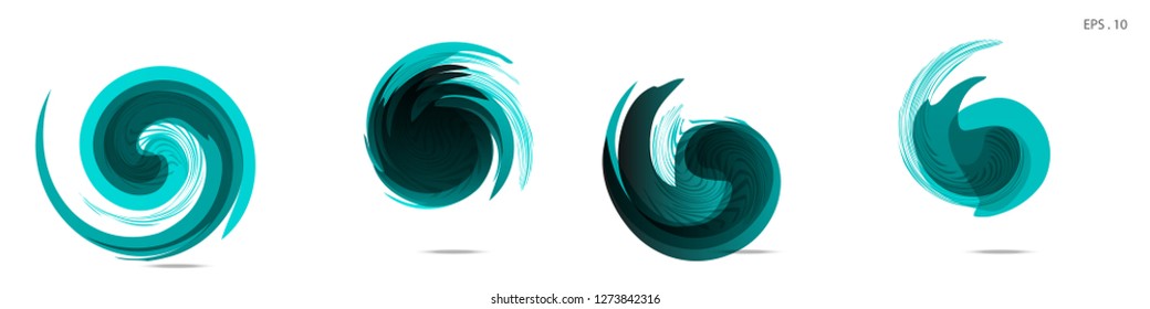 Collection of modern abstract graphic elements. Vortex vector background. Templates for logo design, leaflets or presentations. Vector illustration