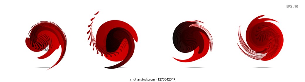 Collection of modern abstract graphic elements. Vortex vector background. Templates for logo design, leaflets or presentations. Vector illustration
