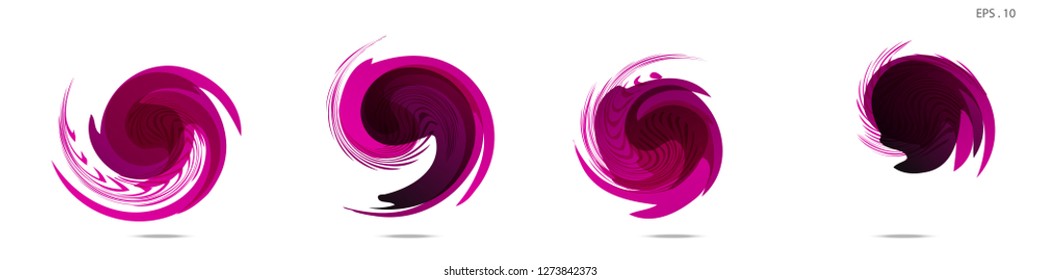 Collection of modern abstract graphic elements. Vortex vector background. Templates for logo design, leaflets or presentations. Vector illustration