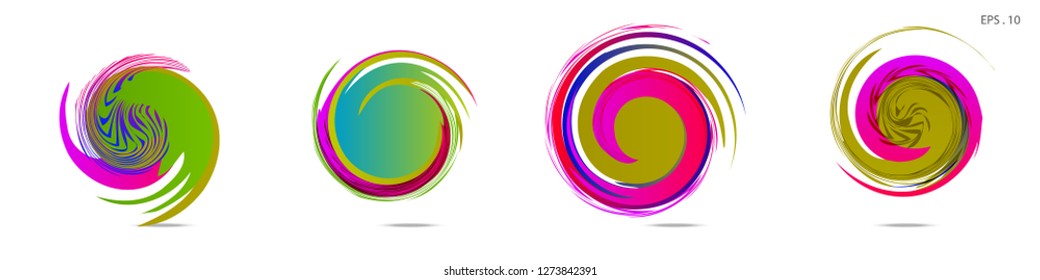 Collection of modern abstract graphic elements. Vortex vector background. Templates for logo design, leaflets or presentations. Vector illustration