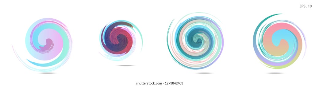 Collection of modern abstract graphic elements. Vortex vector background. Templates for logo design, leaflets or presentations. Vector illustration