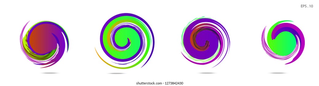 Collection of modern abstract graphic elements. Vortex vector background. Templates for logo design, leaflets or presentations. Vector illustration