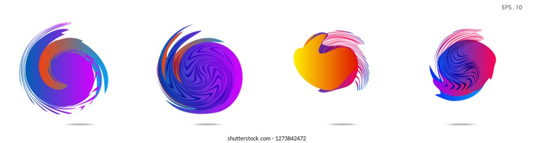 Collection of modern abstract graphic elements. Vortex vector background. Templates for logo design, leaflets or presentations. Vector illustration