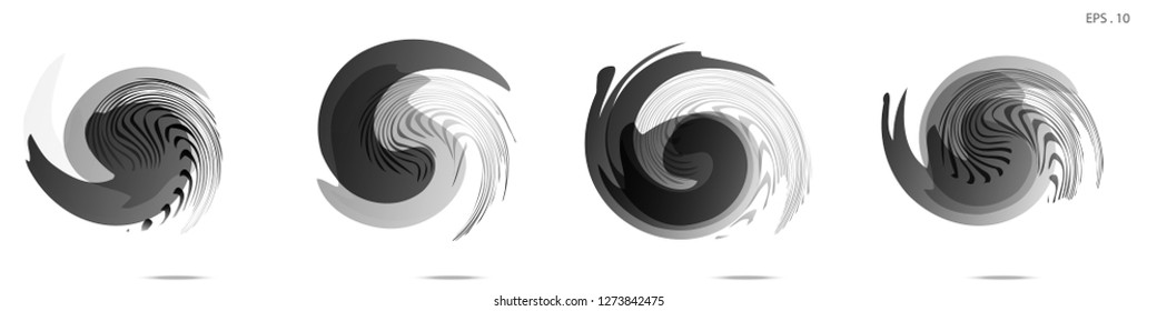 Collection of modern abstract graphic elements. Vortex vector background. Templates for logo design, leaflets or presentations. Vector illustration