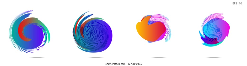 Collection of modern abstract graphic elements. Vortex vector background. Templates for logo design, leaflets or presentations. Vector illustration