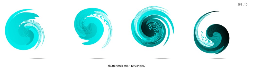 Collection of modern abstract graphic elements. Vortex vector background. Templates for logo design, leaflets or presentations. Vector illustration