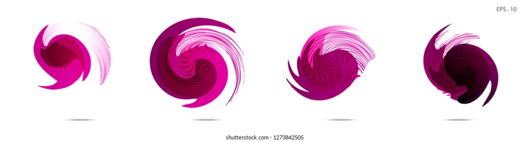 Collection of modern abstract graphic elements. Vortex vector background. Templates for logo design, leaflets or presentations. Vector illustration