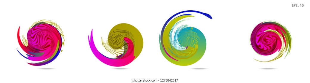 Collection of modern abstract graphic elements. Vortex vector background. Templates for logo design, leaflets or presentations. Vector illustration