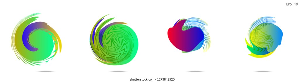 Collection of modern abstract graphic elements. Vortex vector background. Templates for logo design, leaflets or presentations. Vector illustration